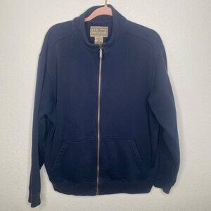 Vintage L.L.Bean  Full-Zip Hoodie Sweatshirt Mens  Size L Blue Heavyweight Utili